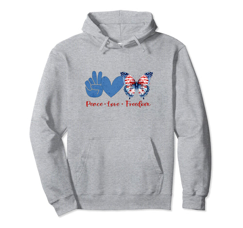 Patriotic Butterfly Artwork Love Peace Hoodie - Trendy Graphic Unisex - T-Shirt, Sweatshirt, Hoodie