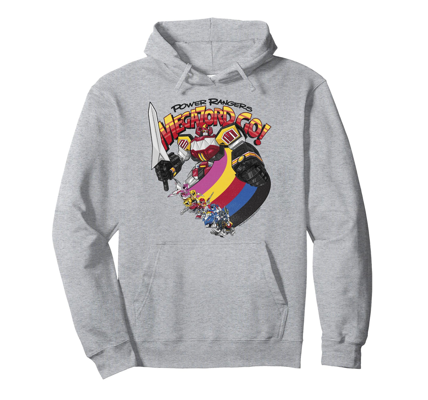 Power Rangers Megazord Go Rainbow Stripe Hoodie - Fun Novelty Design Unisex - T-Shirt, Sweatshirt, Hoodie
