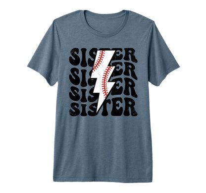 Lightning Groovy Proud Baseball Sister T-Shirt - Minimalist Print Unisex - T-Shirt, Sweatshirt, Hoodie