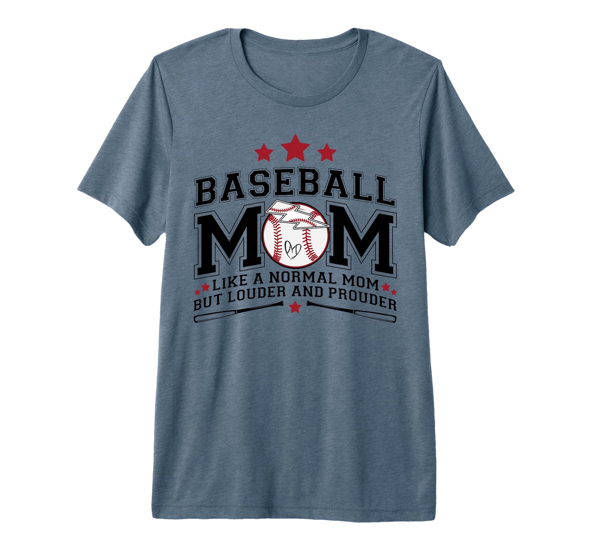 Baseball Mom Louder Prouder Funny T-Shirt - Custom Art Print for Adults - T-Shirt, Sweatshirt, Hoodie
