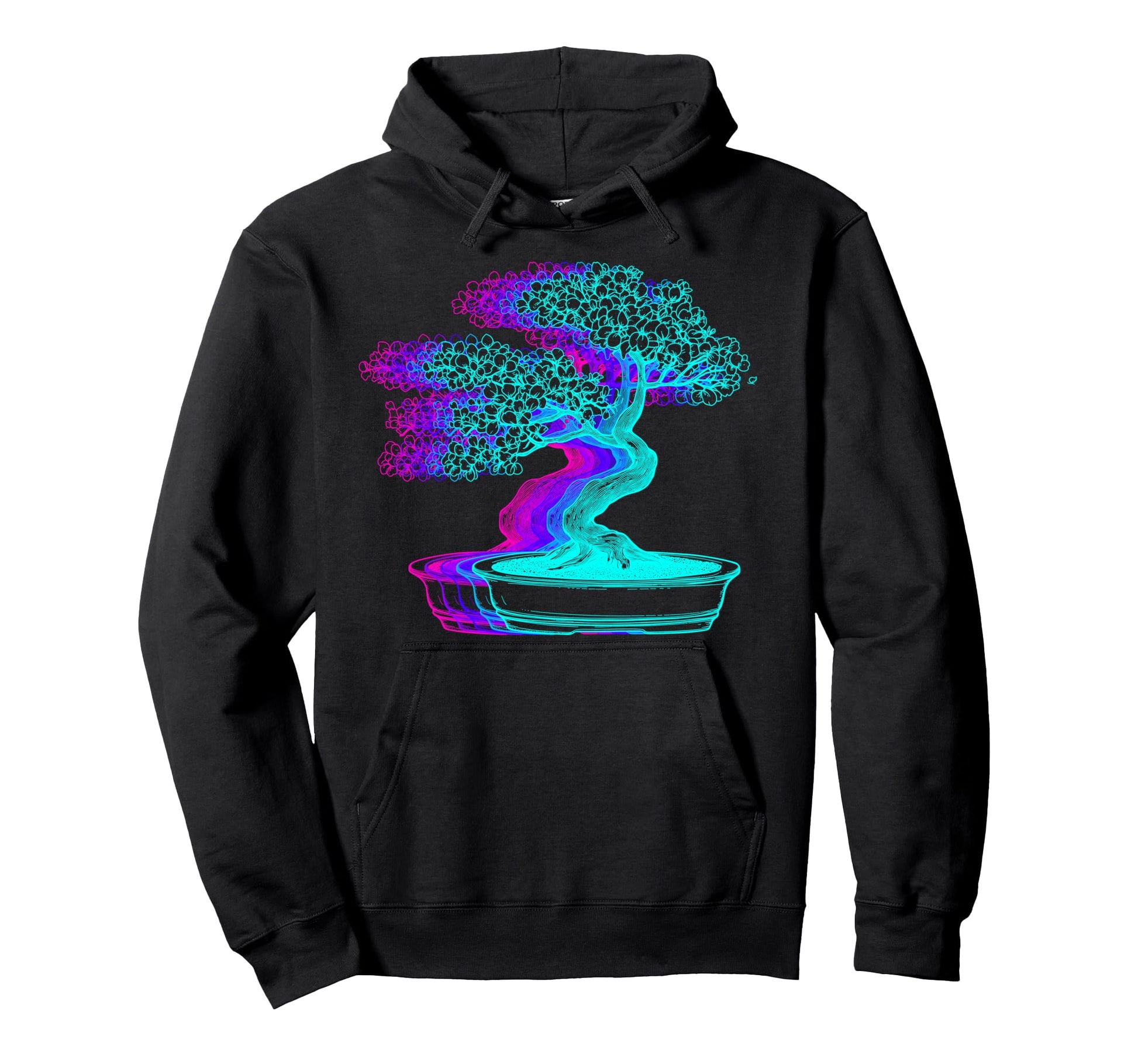 Bonsai Japanese Zen Plant Vaporwave Hoodie - Graphic Print Men Women - T-Shirt, Sweatshirt, Hoodie