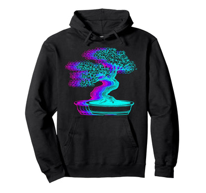 Bonsai Japanese Zen Plant Vaporwave Hoodie - Graphic Print Men Women - T-Shirt, Sweatshirt, Hoodie