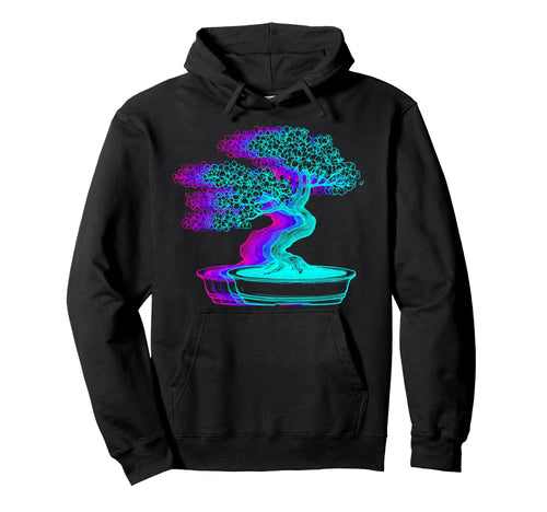 Bonsai Japanese Zen Plant Vaporwave Hoodie - Graphic Print Men Women - T-Shirt, Sweatshirt, Hoodie