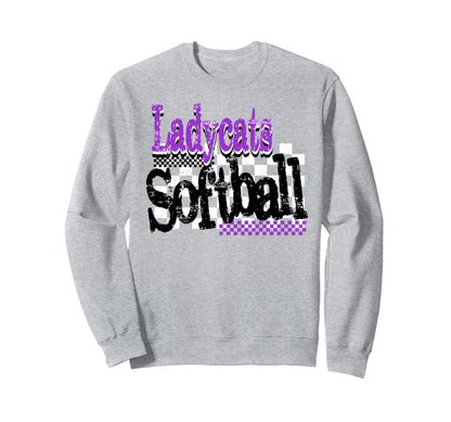 Ladycats Softball Mom Game Day Sweatshirt - Trendy Graphic for Adults - T-Shirt, Sweatshirt, Hoodie
