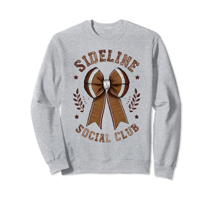 Womens Moms Coquette Bow Football Sweatshirt - Minimalist Print for Adults - T-Shirt, Sweatshirt, Hoodie