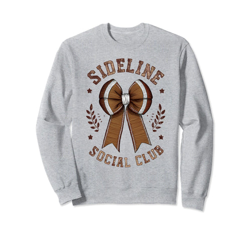 Womens Moms Coquette Bow Football Sweatshirt - Minimalist Print for Adults - T-Shirt, Sweatshirt, Hoodie