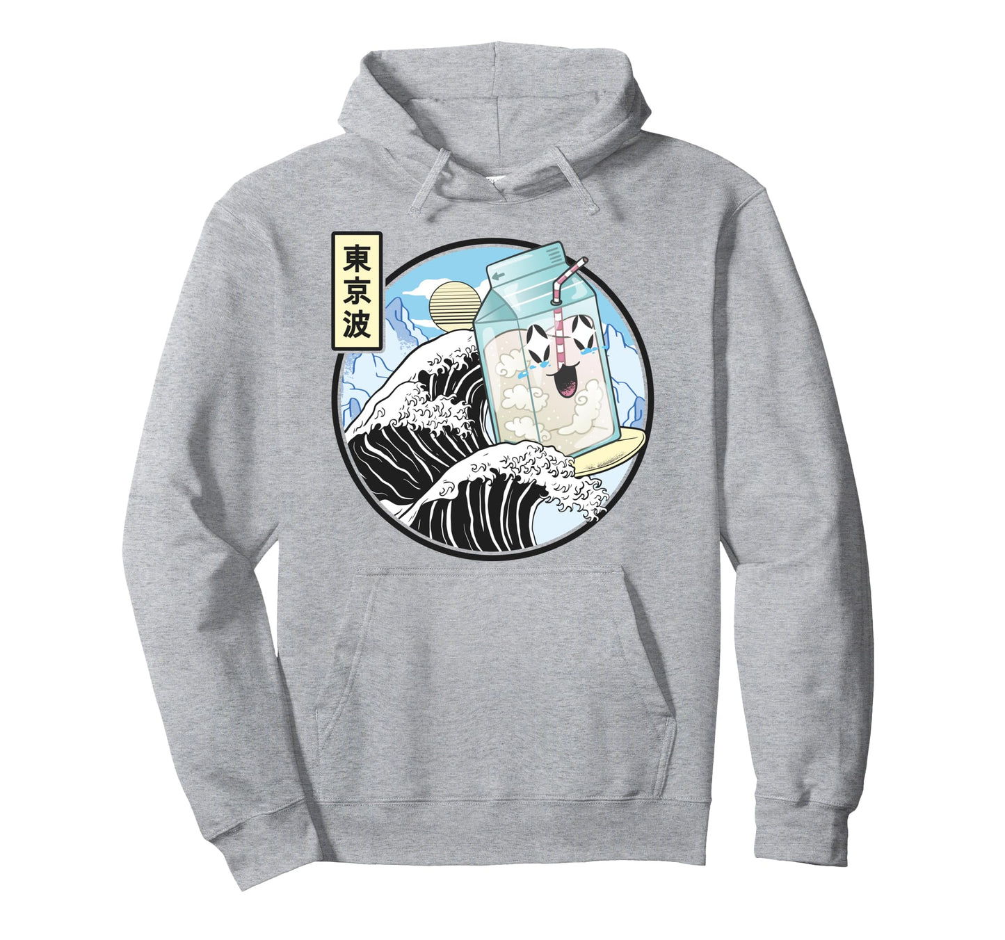 Surfing Milk Carton Kanagawa Wave Hoodie - Casual Everyday Wear for Adults - T-Shirt, Sweatshirt, Hoodie