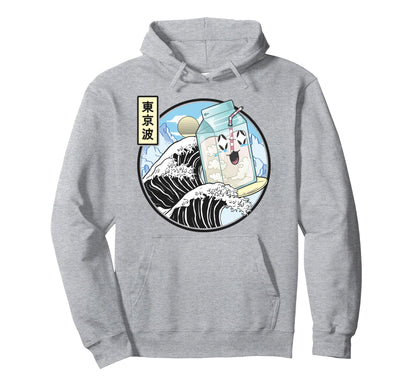 Surfing Milk Carton Kanagawa Wave Hoodie - Casual Everyday Wear for Adults - T-Shirt, Sweatshirt, Hoodie