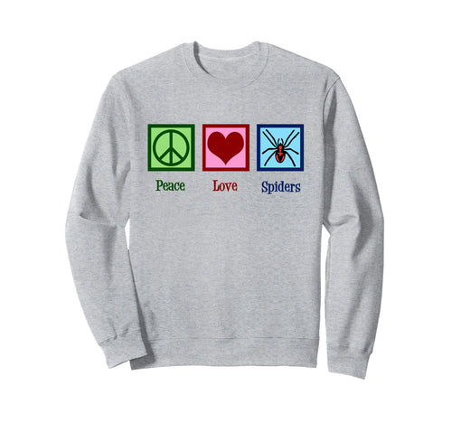 Peace Love Spiders Spider Sweatshirt - Unique Graphic Men Women - T-Shirt, Sweatshirt, Hoodie