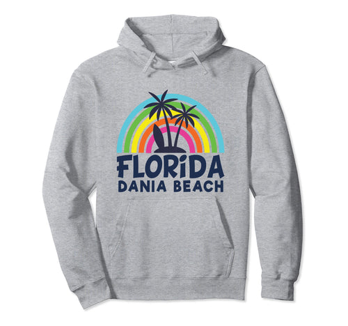 Dania Beach Fl 70S 80S Rainbow Hoodie - Casual Everyday Wear for Adults - T-Shirt, Sweatshirt, Hoodie