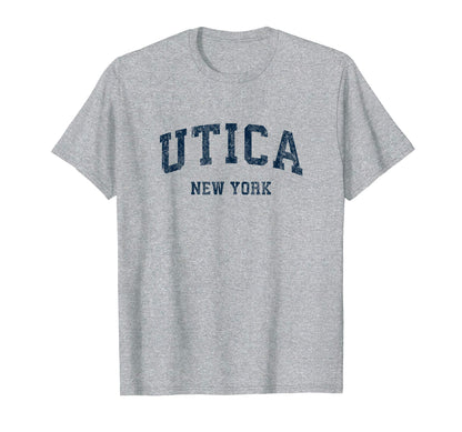 Utica New York Ny Varsity Sports Navy T-Shirt - Graphic Print Men Women - T-Shirt, Sweatshirt, Hoodie