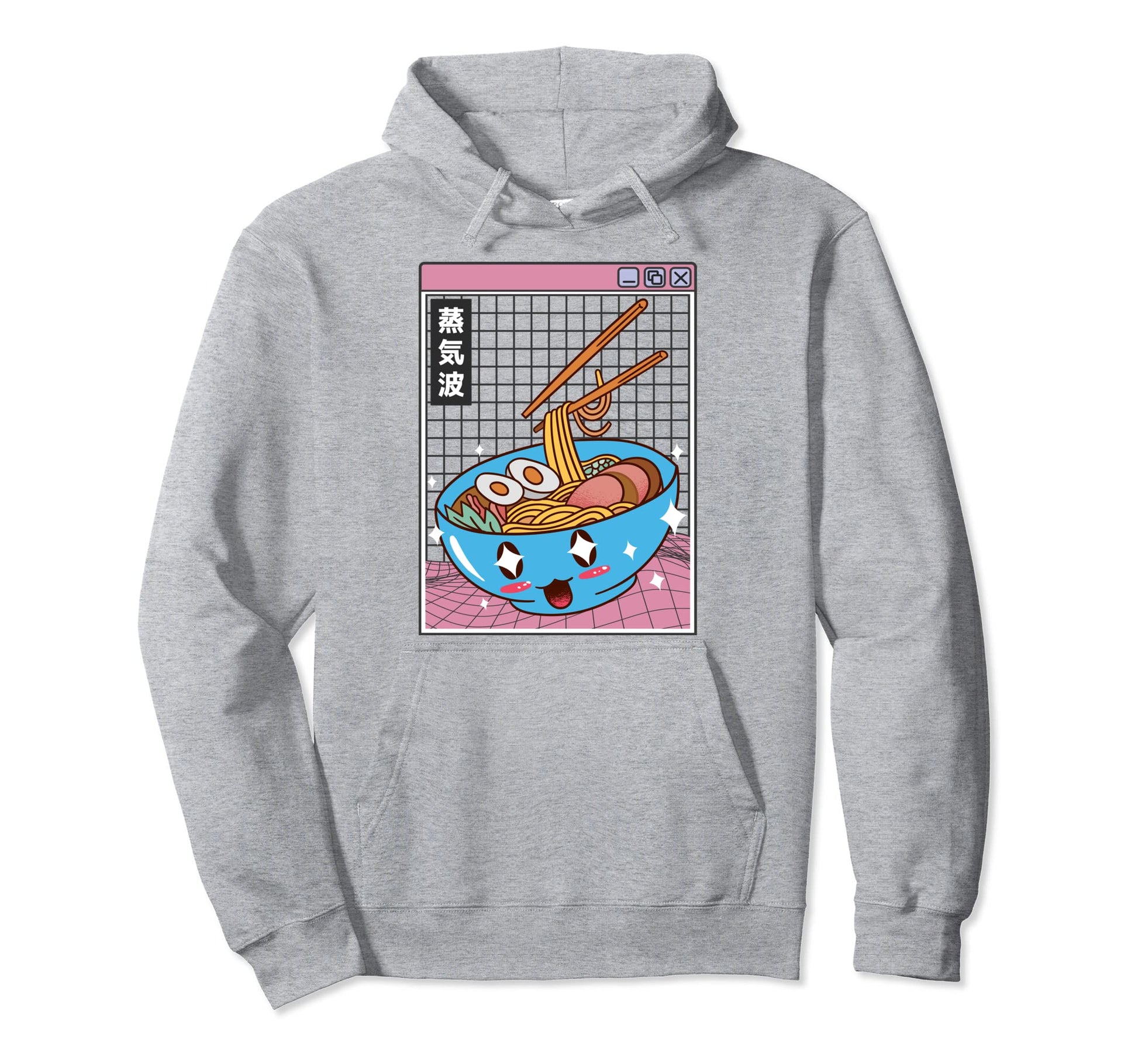 Happy Ramen Bowl Digital Japan Otaku Hoodie - Unique Graphic Men Women - T-Shirt, Sweatshirt, Hoodie