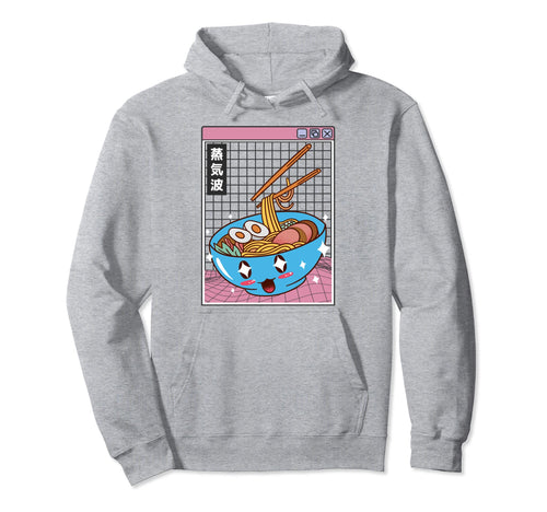 Happy Ramen Bowl Digital Japan Otaku Hoodie - Unique Graphic Men Women - T-Shirt, Sweatshirt, Hoodie