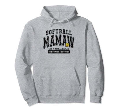 Softball Mamaw Softball Mothers Day Hoodie - Unique Graphic for Adults - T-Shirt, Sweatshirt, Hoodie