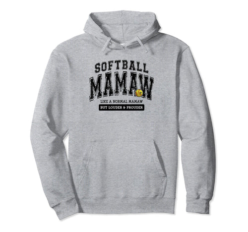 Softball Mamaw Softball Mothers Day Hoodie - Unique Graphic for Adults - T-Shirt, Sweatshirt, Hoodie