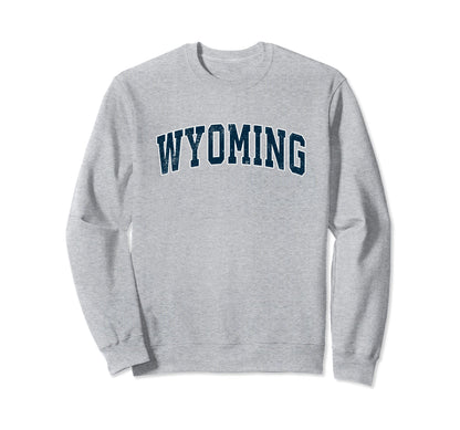 Wyoming Varsity Sports Navy Text Sweatshirt - Casual Everyday Wear Unisex - T-Shirt, Sweatshirt, Hoodie
