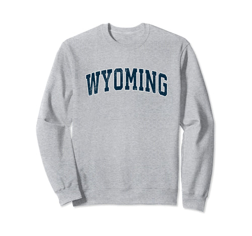 Wyoming Varsity Sports Navy Text Sweatshirt - Casual Everyday Wear Unisex - T-Shirt, Sweatshirt, Hoodie