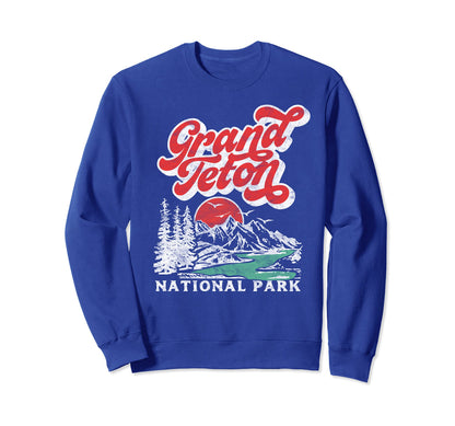 Grand Teton National Park 80S Sweatshirt - Minimalist Print Unisex - T-Shirt, Sweatshirt, Hoodie