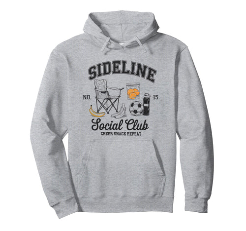 Sideline Social Club Soccer Mom Game Day Hoodie - Graphic Print for Adults - T-Shirt, Sweatshirt, Hoodie