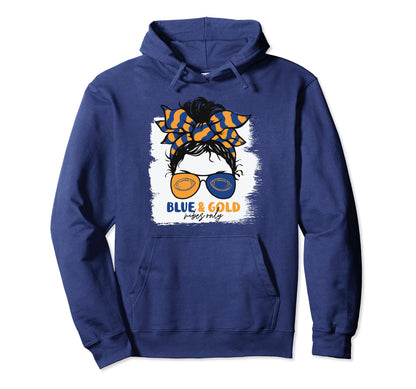 Blue And Gold Vibes Only Football Hoodie - Fun Novelty Design for Adults - T-Shirt, Sweatshirt, Hoodie