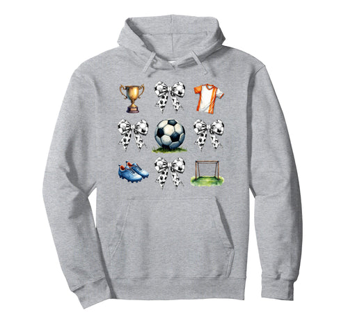 Coquette Bow Soccer Game Days Soccer Mom Hoodie - Unique Graphic Unisex - T-Shirt, Sweatshirt, Hoodie