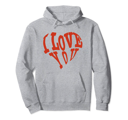 I Love You Heart Squiggly Words Hoodie - Streetwear Style for Adults - T-Shirt, Sweatshirt, Hoodie