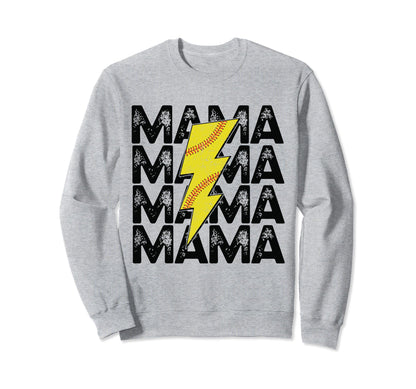 Softball Mom Player Team Mama Sweatshirt - Fun Novelty Design for Adults - T-Shirt, Sweatshirt, Hoodie