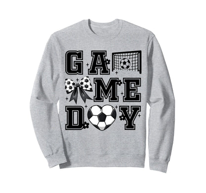 Soccer Game Day Coquette Bow Funny Sweatshirt - Novelty Apparel Unisex - T-Shirt, Sweatshirt, Hoodie