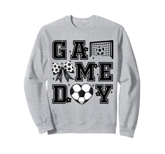 Soccer Game Day Coquette Bow Funny Sweatshirt - Novelty Apparel Unisex - T-Shirt, Sweatshirt, Hoodie