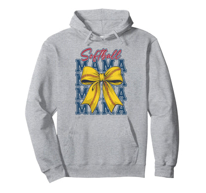 Softball Coquette Bow Softball Mom Hoodie - Streetwear Style Men Women - T-Shirt, Sweatshirt, Hoodie