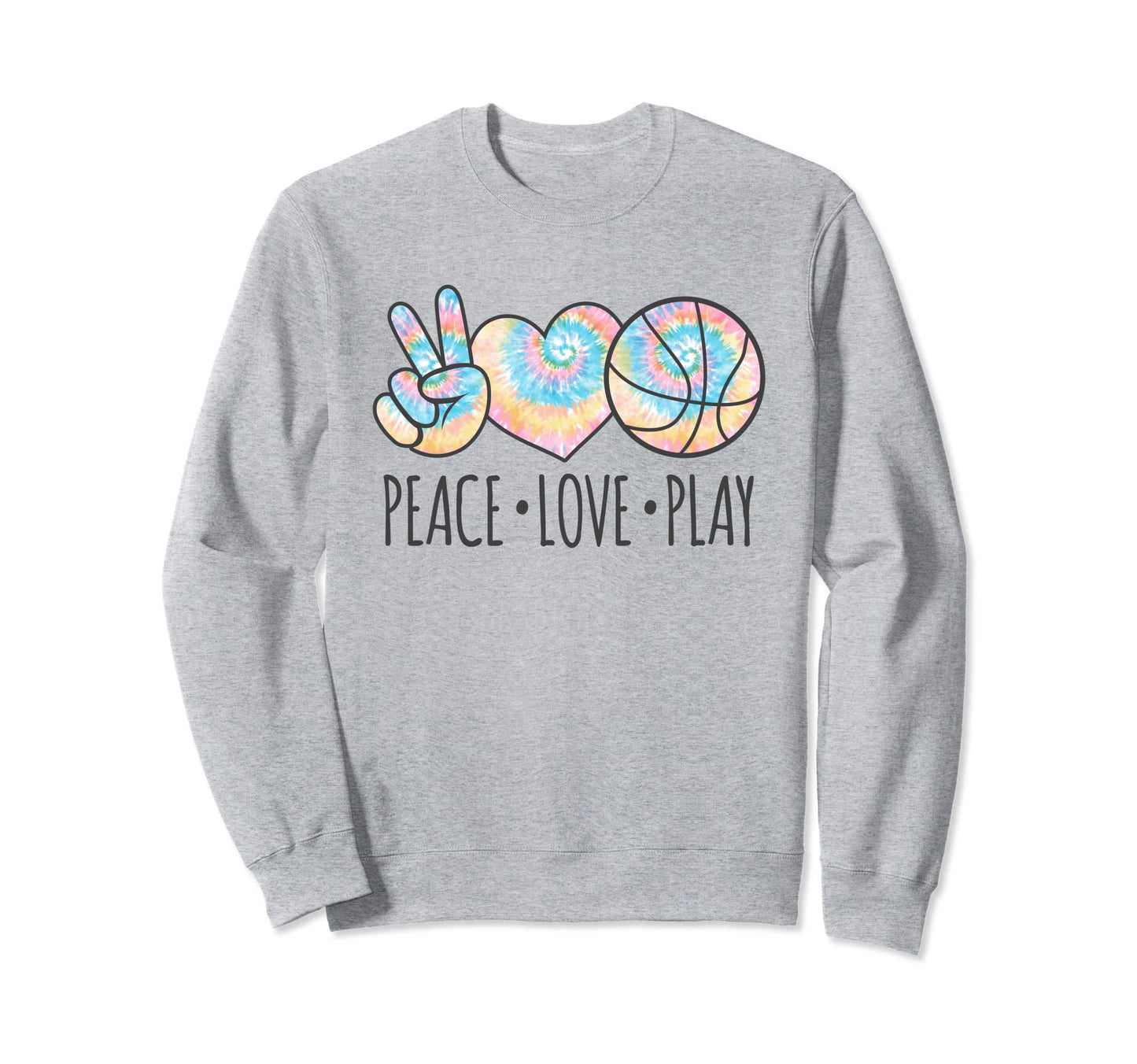 Tie Dye Basketball Teen Peace Sweatshirt - Minimalist Print for Adults - T-Shirt, Sweatshirt, Hoodie