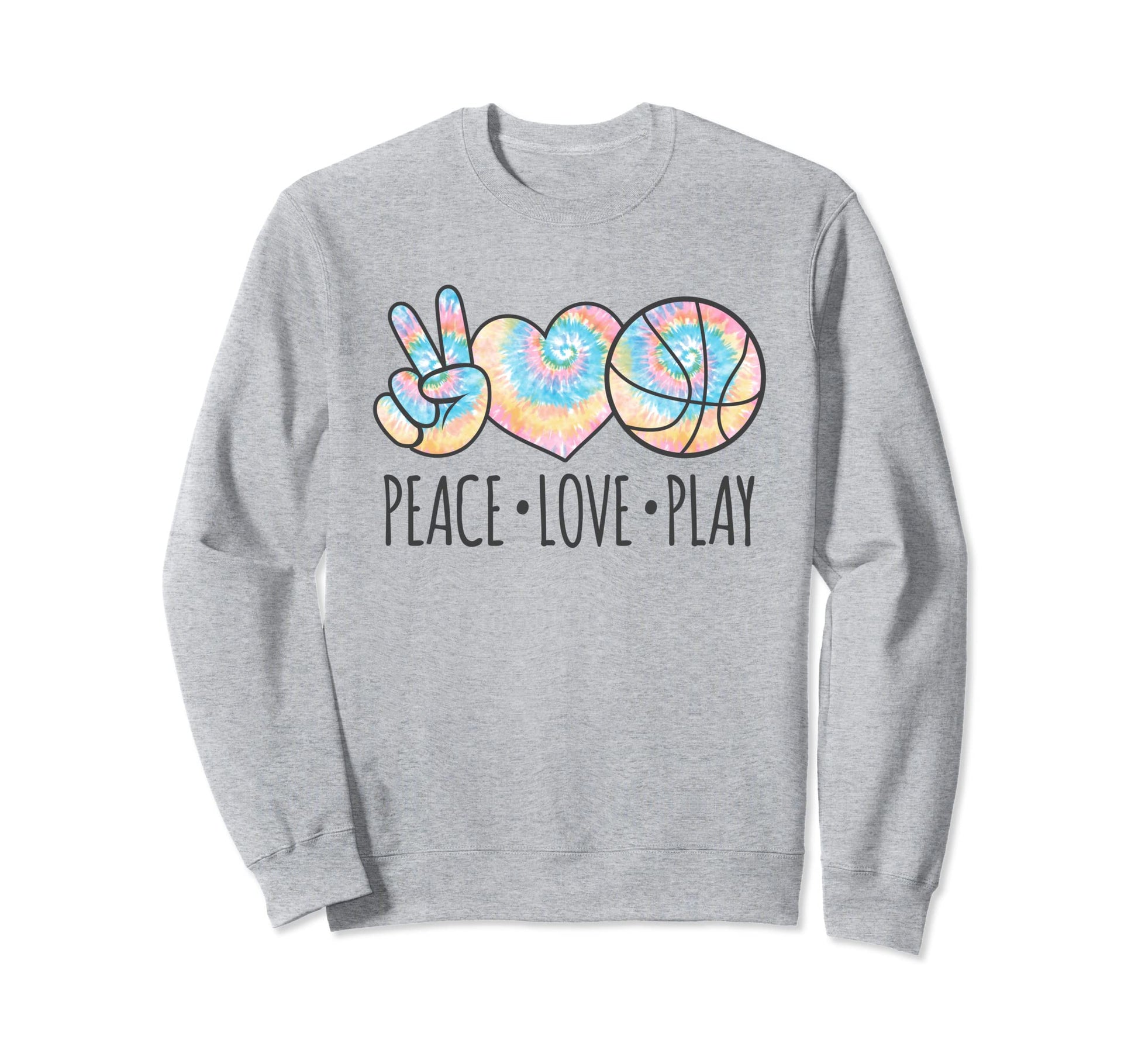 Tie Dye Basketball Teen Peace Sweatshirt - Minimalist Print for Adults - T-Shirt, Sweatshirt, Hoodie