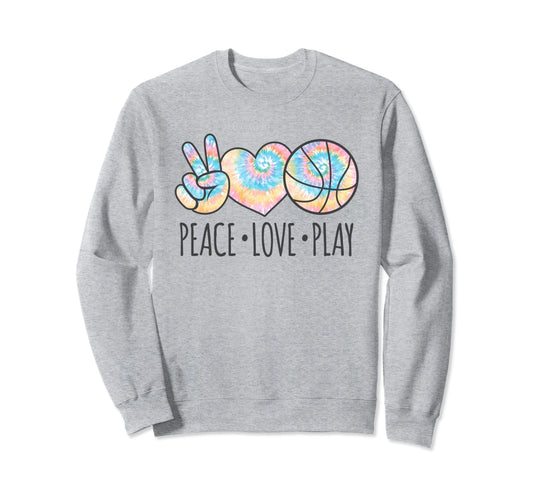 Tie Dye Basketball Teen Peace Sweatshirt - Minimalist Print for Adults - T-Shirt, Sweatshirt, Hoodie