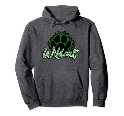 Wildcats Green Black Cheetah School Hoodie - Fun Novelty Design for Adults - T-Shirt, Sweatshirt, Hoodie