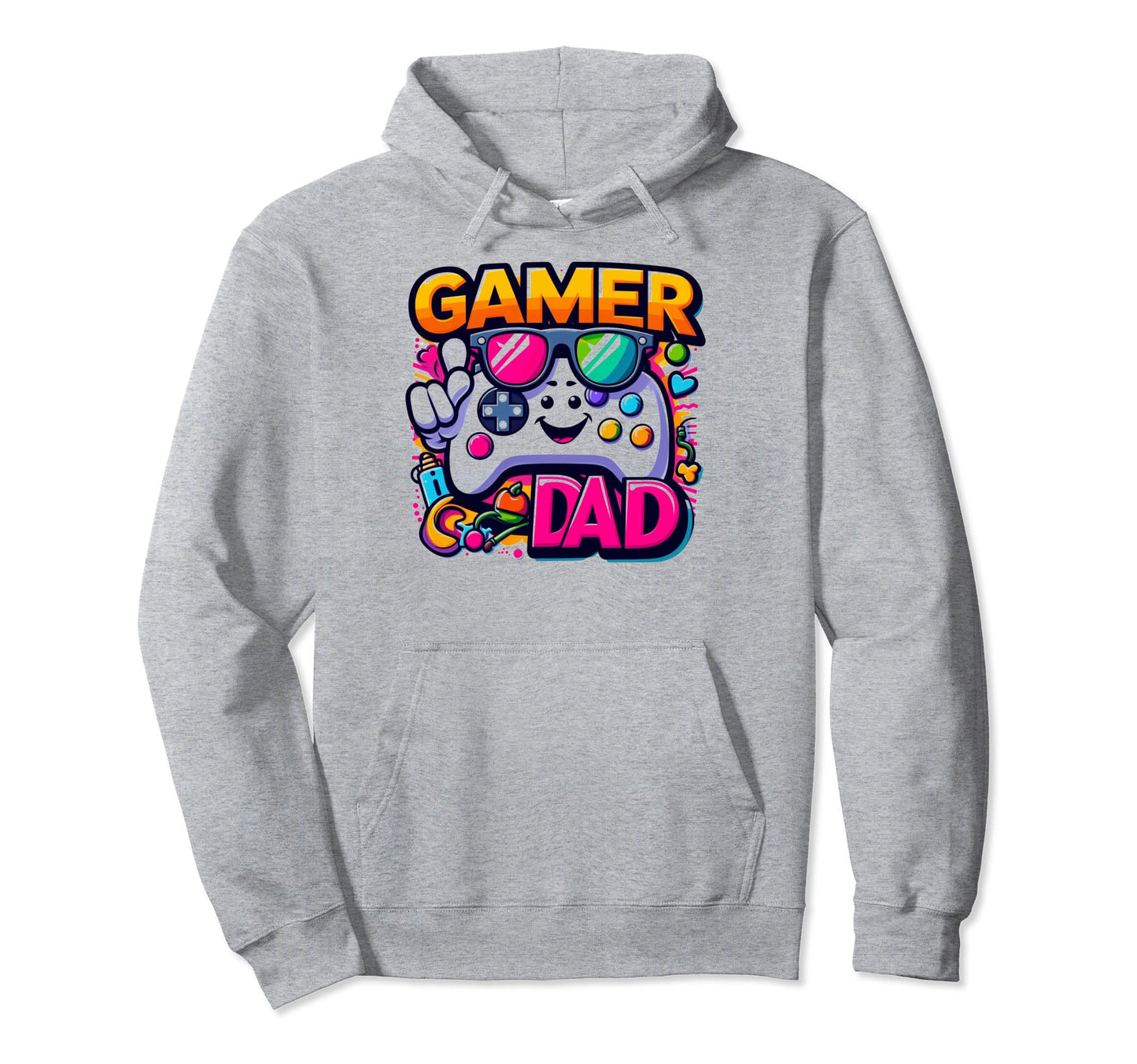 Gamer Dad Game Controller Gaming Video Hoodie - Minimalist Print Men Women - T-Shirt, Sweatshirt, Hoodie