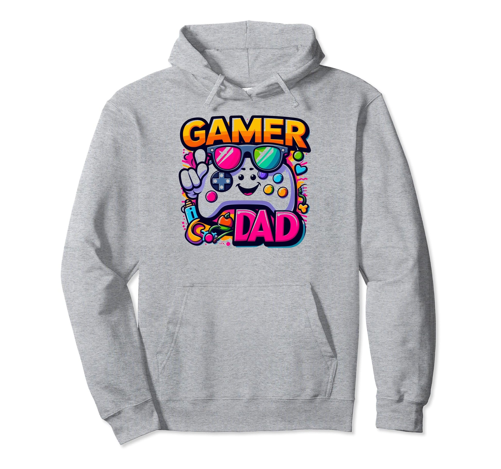 Gamer Dad Game Controller Gaming Video Hoodie - Minimalist Print Men Women - T-Shirt, Sweatshirt, Hoodie