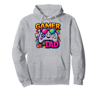 Gamer Dad Game Controller Gaming Video Hoodie - Minimalist Print Men Women - T-Shirt, Sweatshirt, Hoodie