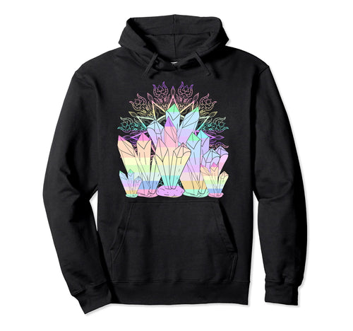 Crystals Pagan Occult Witchcraft Hoodie - Minimalist Print for Adults - T-Shirt, Sweatshirt, Hoodie