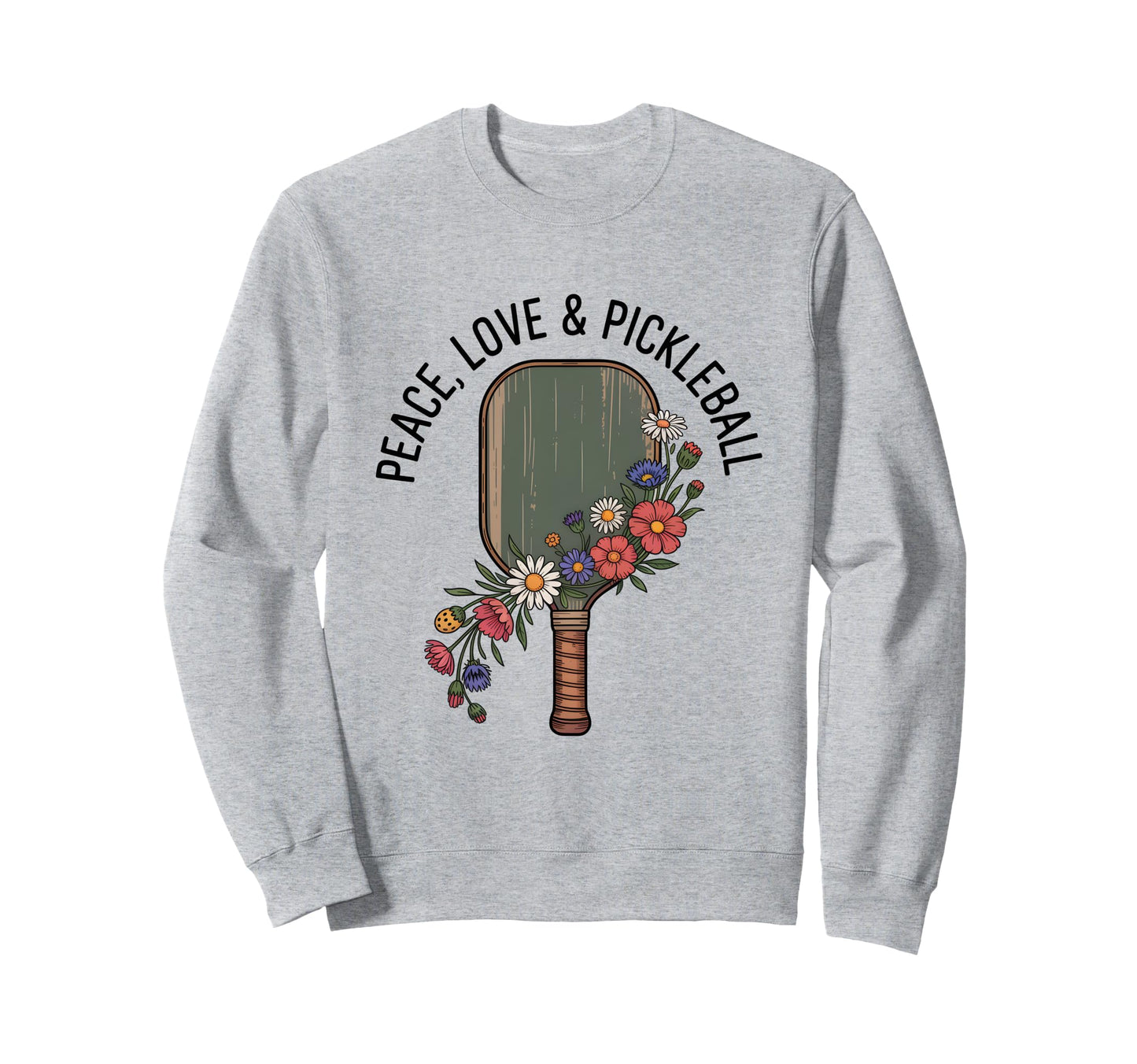 Peace Love Pickleball Boho Outfit Sweatshirt - Novelty Apparel for Adults - T-Shirt, Sweatshirt, Hoodie