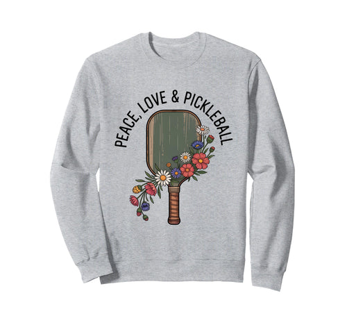 Peace Love Pickleball Boho Outfit Sweatshirt - Novelty Apparel for Adults - T-Shirt, Sweatshirt, Hoodie