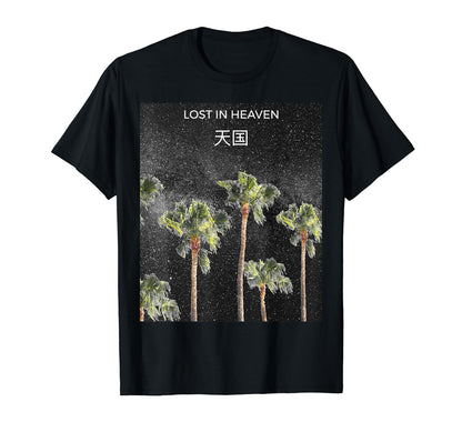 Aesthetic Vaporwave Palm Trees Kanji T-Shirt - Trendy Graphic Men Women - T-Shirt, Sweatshirt, Hoodie