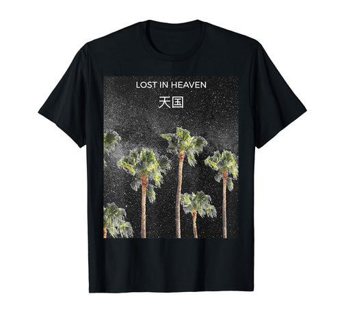 Aesthetic Vaporwave Palm Trees Kanji T-Shirt - Trendy Graphic Men Women - T-Shirt, Sweatshirt, Hoodie