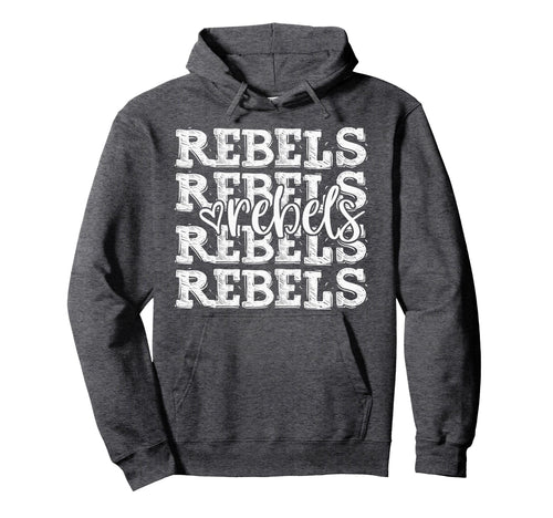 Rebels Distressed Lettering Trendy Hoodie - Custom Art Print for Adults - T-Shirt, Sweatshirt, Hoodie