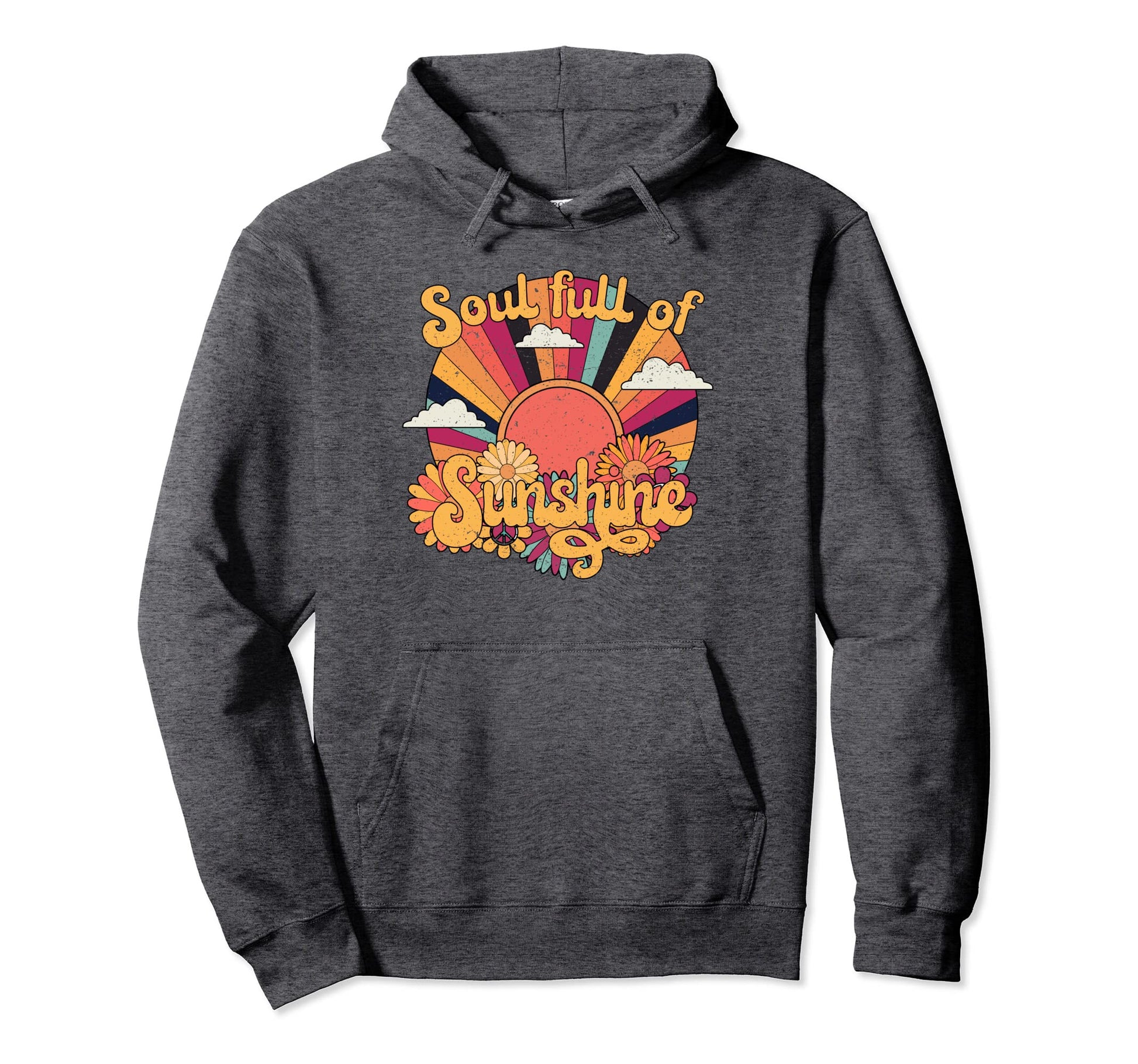 Soul Full Sunshine Rainbow Sunflowers Hoodie - Trendy Graphic for Adults - T-Shirt, Sweatshirt, Hoodie