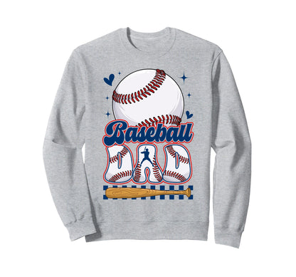 Groovy Baseball Dad Daddy Father Sweatshirt - Custom Art Print Men Women - T-Shirt, Sweatshirt, Hoodie