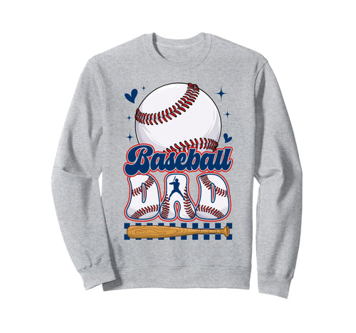 Groovy Baseball Dad Daddy Father Sweatshirt - Custom Art Print Men Women - T-Shirt, Sweatshirt, Hoodie