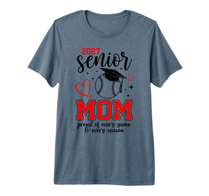 2027 Senior Baseball Mom Proud T-Shirt - Aesthetic Graphic Men Women - T-Shirt, Sweatshirt, Hoodie