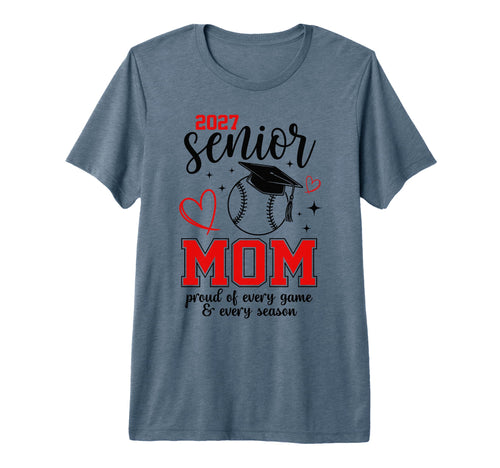 2027 Senior Baseball Mom Proud T-Shirt - Aesthetic Graphic Men Women - T-Shirt, Sweatshirt, Hoodie