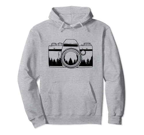 Photographer Camera Trees Nature Hoodie - Aesthetic Graphic Men Women - T-Shirt, Sweatshirt, Hoodie