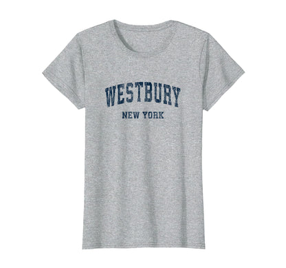 Westbury New York Ny Varsity Sports Navy T-Shirt - Minimalist Print Unisex - T-Shirt, Sweatshirt, Hoodie
